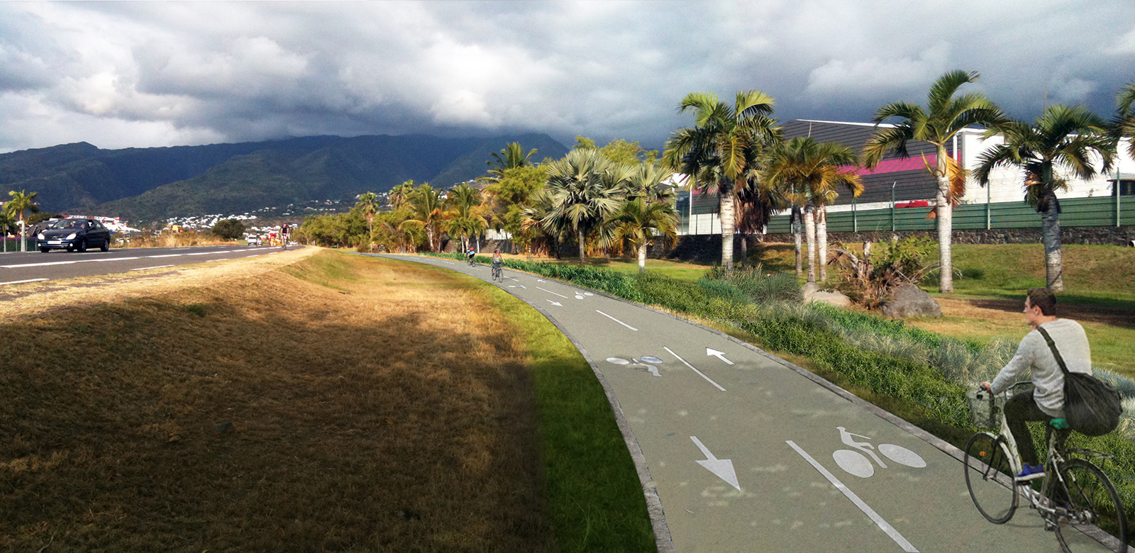 perspective ambiance photomontage voie verte la réunion