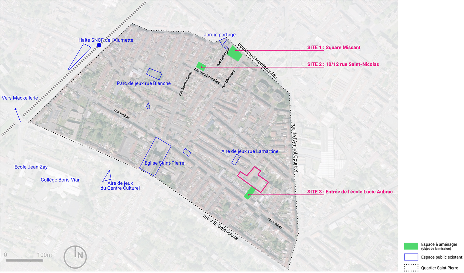 Localisation des projets Saint-Pierre Croix