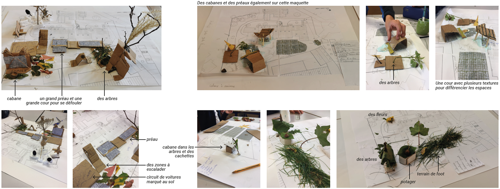 photos atelier co-conception projet paysager cour école avec les enfants école maquette végétale