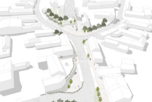 PlanVue 3D projet aménagement centre-bourg Douchy-les-Ayette