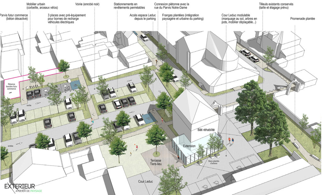Vue 3D du projet de réhabilitation de l'espace Raymond Leduc